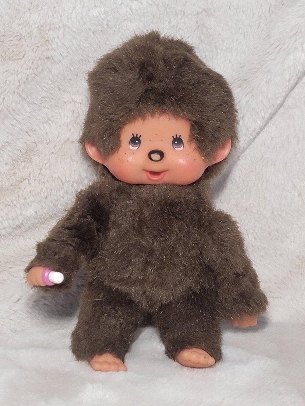 Vintage Sekiguchi Monchhichi Plush Boy Monkey Pacifier Stuffed Toy Doll 7 Inch